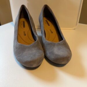 Clarks Gray Suede Women's Pump Wedges